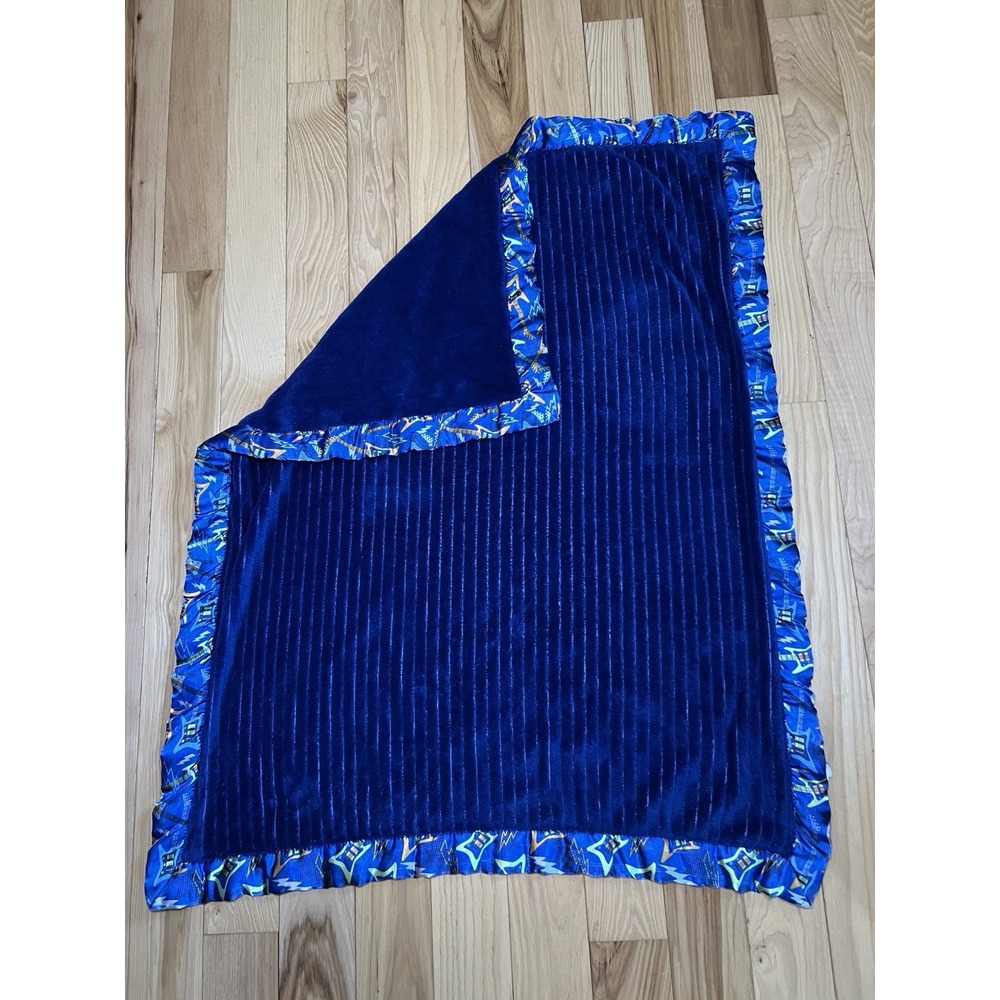 Tender Kisses Blue Guitar‎ Music Baby Blanket Lovey Satin Trim